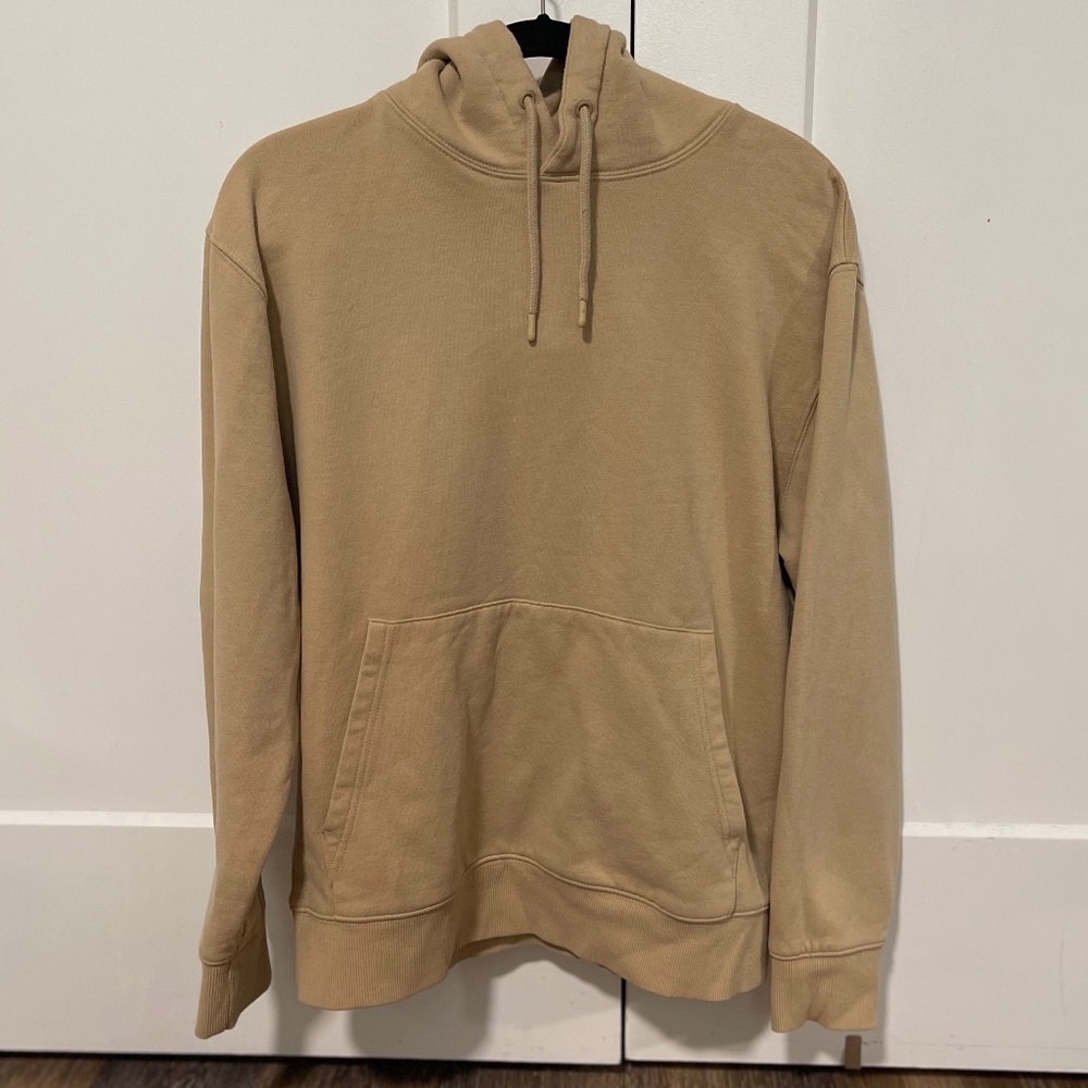 TOPMAN Beige Drawstring Hooded Sweatshirt - Men's Small